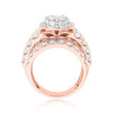 Photo of Selene 4 3/8 CT. T.W. Diamond Round Cluster Bridal Set 14K Rose Gold [BT411RE-C000]