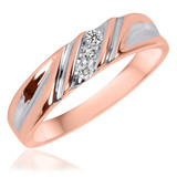 Photo of Cascade 1/10 ct tw. Diamond Wedding Band Set 14K Rose Gold [BT508RM]