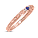 Photo of Manuka 1/8 CT. T.W. Sapphire and Diamond Same Sex Ladies Band Set 14K Rose Gold [BT867RL]