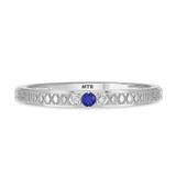 Photo of Manuka 1/8 Carat T.W. Sapphire and Diamond Same Sex Ladies Band Set 14K White Gold [BT867WL]