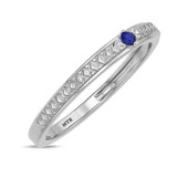 Photo of Manuka 1/8 Carat T.W. Sapphire and Diamond Same Sex Ladies Band Set 14K White Gold [BT867WL]