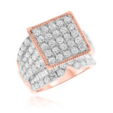 Photo of Chanler 4 ct tw. Diamond Princess Cluster Engagement Ring 10K Rose Gold [BT412RE-C000]