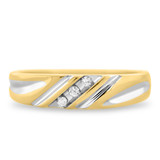 Photo of Cascade 1/10 ct tw. Diamond Wedding Band Set 14K Yellow Gold [BT508YM]