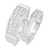 Photo of Annalise 1 1/8 ct tw. Diamond Wedding Band Set 14K White Gold [WB510W]