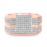 Photo of Winsome 3/8 Carat T.W. Diamond Princess Cluster Bridal Set 14K Rose Gold [BR413R-C032]