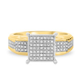 Photo of Winsome 1/4 ct tw. Diamond Princess Cluster Engagement Ring 10K Yellow Gold [BT413YE-C032]