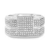 Photo of Winsome 3/8 Carat T.W. Diamond Princess Cluster Bridal Set 14K White Gold [BR413W-C032]