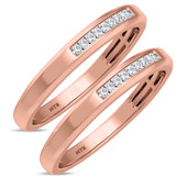 Photo of Chrisoula 1/10 ct tw. Diamond Same Sex Ladies Band Set 10K Rose Gold [WL869R]