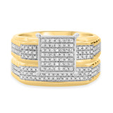 Photo of Winsome 3/8 Carat T.W. Diamond Princess Cluster Bridal Set 10K Yellow Gold [BR413Y-C032]