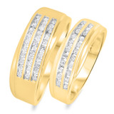 Photo of Kindred 3/4 ct tw. Diamond Wedding Band Set 10K Yellow Gold [WB511Y]