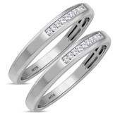 Photo of Chrisoula 1/10 ct tw. Diamond Same Sex Ladies Band Set 10K White Gold [WL869W]