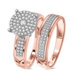 Photo of Gracie 3/8 Carat T.W. Diamond Round Cluster Bridal Set 10K Rose Gold [BR414R-C037]