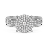 Photo of Gracie 1/3 ct tw. Diamond Round Cluster Engagement Ring 14K White Gold [BT414WE-C037]
