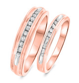 Photo of Farrah 1/3 ct tw. Diamond Wedding Band Set 10K Rose Gold [WB513R]