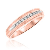 Photo of Farrah 1/3 ct tw. Diamond Wedding Band Set 10K Rose Gold [BT513RM]