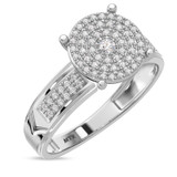 Photo of Gracie 3/8 Carat T.W. Diamond Round Cluster Bridal Set 10K White Gold [BT414WE-C037]