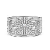 Photo of Gracie 3/8 Carat T.W. Diamond Round Cluster Bridal Set 14K White Gold [BR414W-C037]