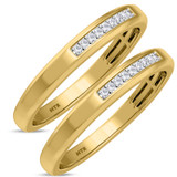 Photo of Chrisoula 1/10 ct tw. Diamond Same Sex Ladies Band Set 14K Yellow Gold [WL869Y]