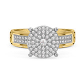 Photo of Gracie 3/8 Carat T.W. Diamond Round Cluster Bridal Set 14K Yellow Gold [BT414YE-C037]