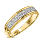 Photo of Gracie 3/8 Carat T.W. Diamond Round Cluster Bridal Set 14K Yellow Gold [BT414YL]