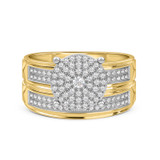 Photo of Gracie 3/8 Carat T.W. Diamond Round Cluster Bridal Set 14K Yellow Gold [BR414Y-C037]