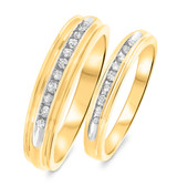Photo of Farrah 1/3 ct tw. Diamond Wedding Band Set 14K Yellow Gold [WB513Y]