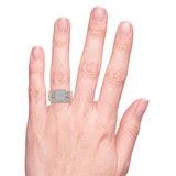 Photo of Enamor 2/3 CT. T.W. Diamond Princess Cluster Bridal Set 14K Rose Gold [BR415R-C029] [HT]