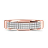 Photo of Enamor 2/3 CT. T.W. Diamond Princess Cluster Bridal Set 14K Rose Gold [BT415RL]