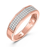Photo of Enamor 2/3 CT. T.W. Diamond Princess Cluster Bridal Set 14K Rose Gold [BT415RL]
