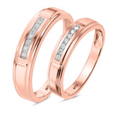 Photo of Boundless 1/8 ct tw. Diamond Wedding Band Set 10K Rose Gold [WB518R]