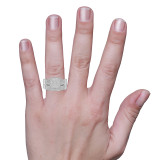 Photo of Enamor 2/3 CT. T.W. Diamond Princess Cluster Bridal Set 10K White Gold [BR415W-C029] [HT]