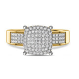 Photo of Enamor 3/8 ct tw. Diamond Princess Cluster Engagement Ring 14K Yellow Gold [BT415YE-C029]