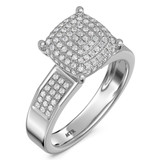 Photo of Enamor 2/3 CT. T.W. Diamond Princess Cluster Bridal Set 14K White Gold [BT415WE-C029]