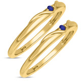 Photo of Neeja 1/10 CT. T.W. Sapphire and Diamond Same Sex Ladies Band Set 14K Yellow Gold [WL870Y]