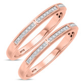 Photo of Delphine 1/5 ct tw. Diamond Same Sex Ladies Band Set 10K Rose Gold [WL871R]