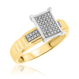 Photo of Kalila 1/5 ct tw. Diamond Fancy Cluster Engagement Ring 10K Yellow Gold [BT416YE-C027]