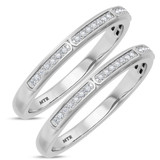 Photo of Delphine 1/5 ct tw. Diamond Same Sex Ladies Band Set 10K White Gold [WL871W]