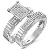 Photo of Kalila 1/3 Carat T.W. Diamond Fancy Cluster Bridal Set 10K White Gold [BR416W-C027]