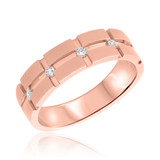 Photo of Wyatt 1/7 ct tw. Diamond Mens Band 10K Rose Gold [BT660RM]