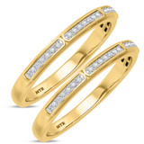 Photo of Delphine 1/5 ct tw. Diamond Same Sex Ladies Band Set 14K Yellow Gold [WL871Y]