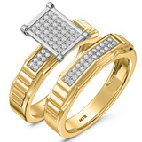 Photo of Kalila 1/3 CT. T.W. Diamond Fancy Cluster Bridal Set 14K Yellow Gold [BR416Y-C027]