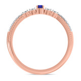 Photo of Magnol 1/3 CT. T.W. Sapphire and Diamond Same Sex Ladies Band Set 10K Rose Gold [BT872RL]