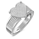 Photo of Valentina 1/3 ct tw. Diamond Heart Cluster Engagement Ring 10K White Gold [BT418WE-C035]