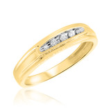 Photo of Zara 1/4 Carat T.W. Diamond Round Cluster Bridal Set 10K Yellow Gold [BT417YL]