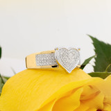 Photo of Valentina 1/3 ct tw. Diamond Heart Cluster Engagement Ring 10K Yellow Gold [BT418YE-C035]