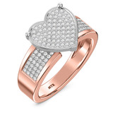 Photo of Valentina 5/8 CT. T.W. Diamond Heart Cluster Bridal Set 10K Rose Gold [BT418RE-C035]
