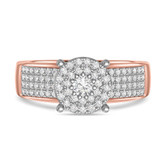 Photo of Collins 1/2 ct tw. Diamond Round Cluster Engagement Ring 10K Rose Gold [BT419RE-C036]