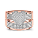 Photo of Valentina 5/8 Carat T.W. Diamond Heart Cluster Bridal Set 14K Rose Gold [BR418R-C035]