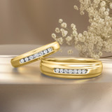 Photo of Effete 1/6 ct tw. Diamond Wedding Band Set 10K Yellow Gold [WB521Y]