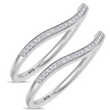 Photo of Diantha 1/5 ct tw. Diamond Same Sex Ladies Band Set 10K White Gold [WL873W]